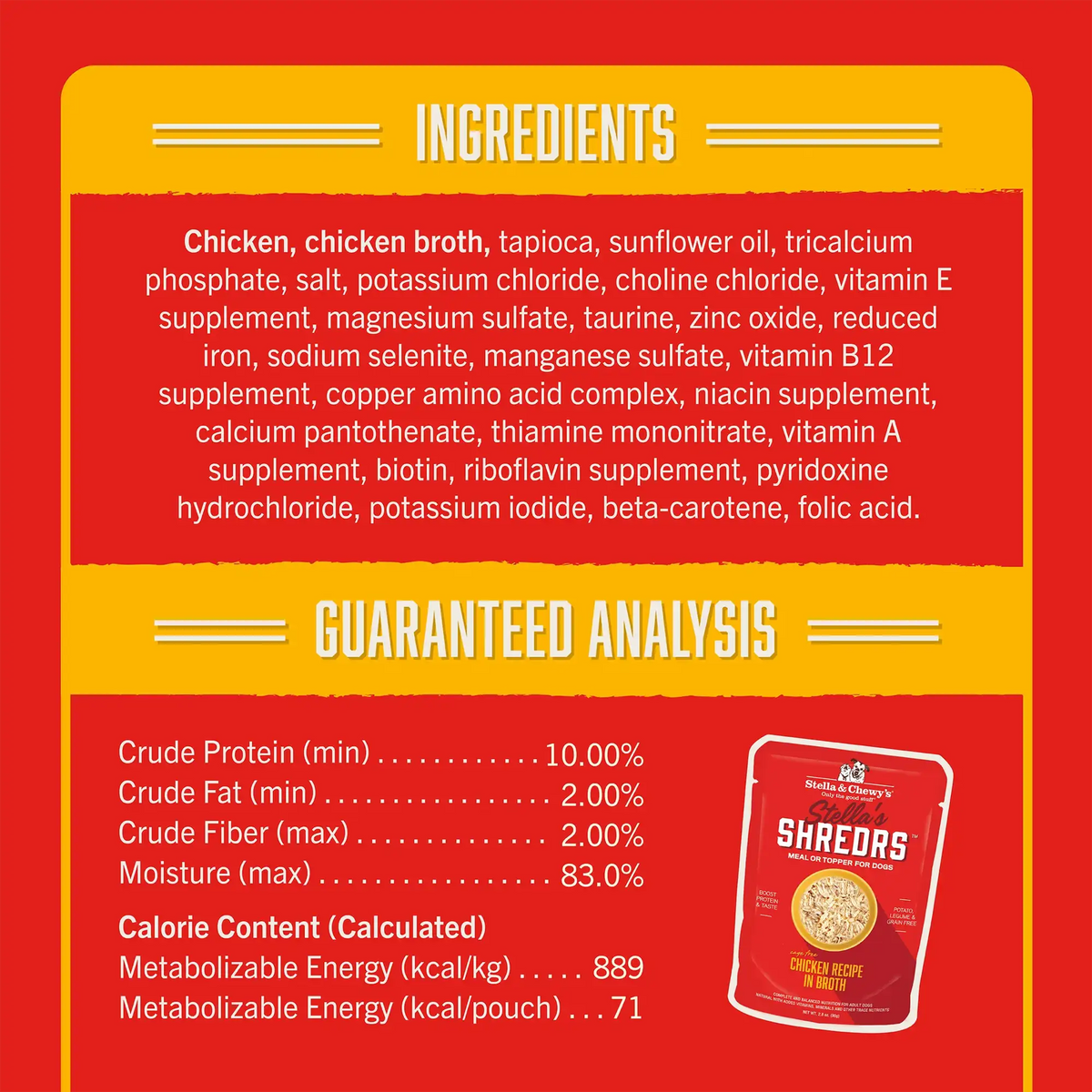 Stella &amp; Chewy&#39;s Stella&#39;s Shredrs Chicken in Broth Dog Food
