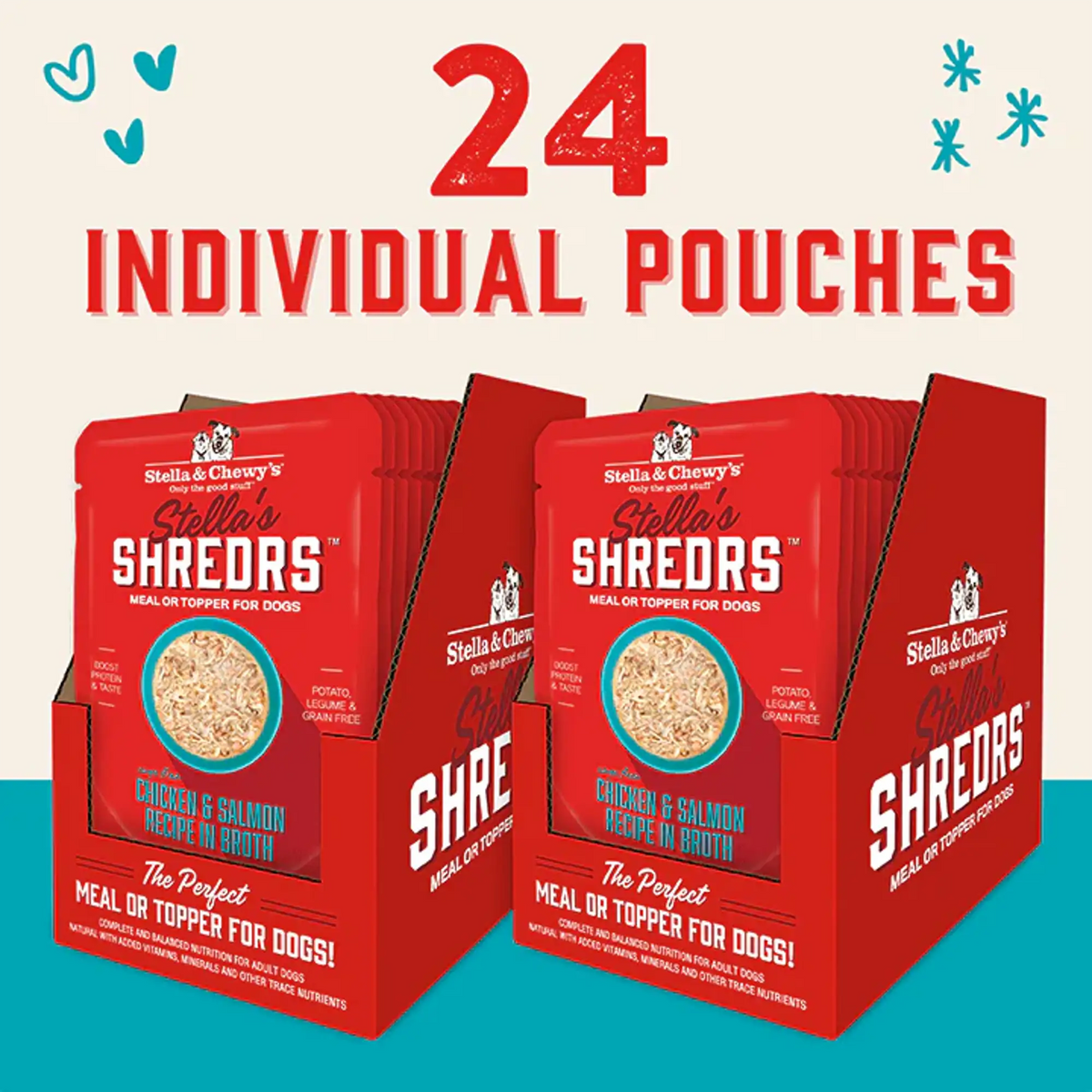 Stella &amp; Chewy&#39;s Stella&#39;s Shredrs Chicken &amp; Salmon in Broth Dog Food