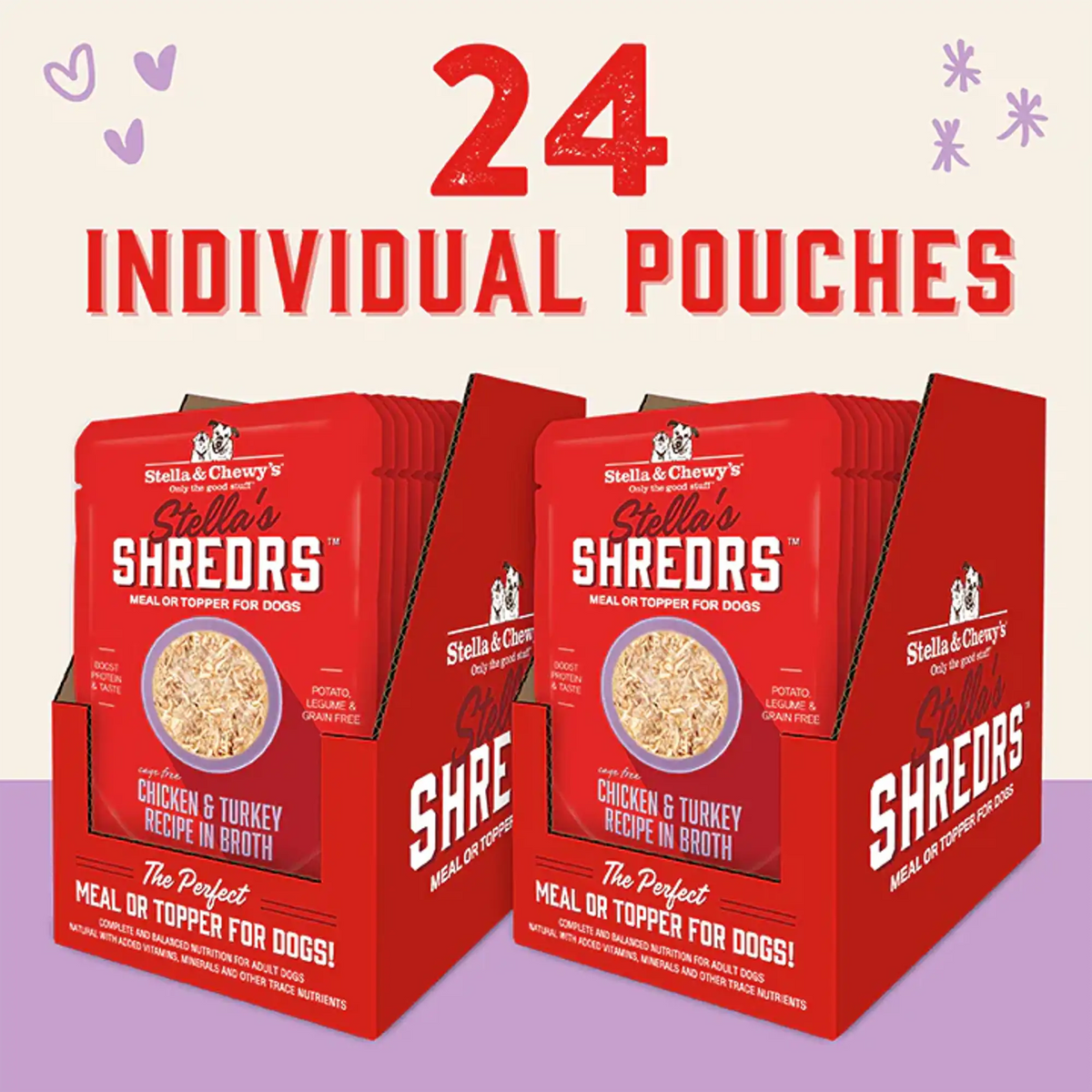 Stella &amp; Chewy&#39;s Stella&#39;s Shredrs Chicken &amp; Turkey in Broth Dog Food