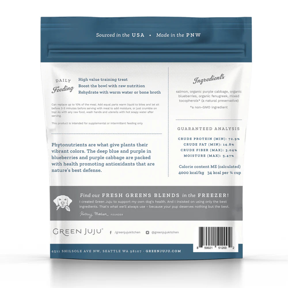 Green Juju Freeze-Dried Salmon Blue Dog &amp; Cat Whole Food Bites
