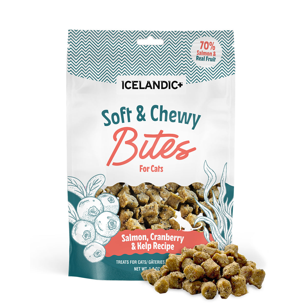 Icelandic+ Soft & Chewy Bites Salmon, Cranberry & Kelp Cat Treats