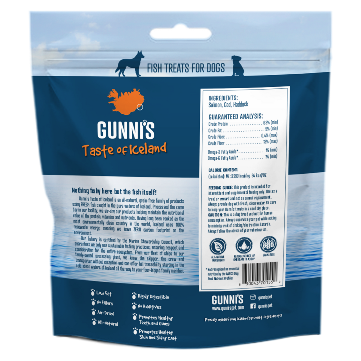 Gunni&#39;s Pet Taste of Iceland Salmon Baby Bites Dog Treats