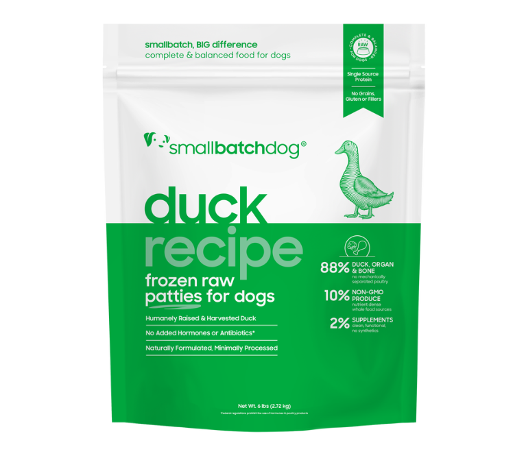 Small Batch Duck Patties Frozen Raw Dog Food