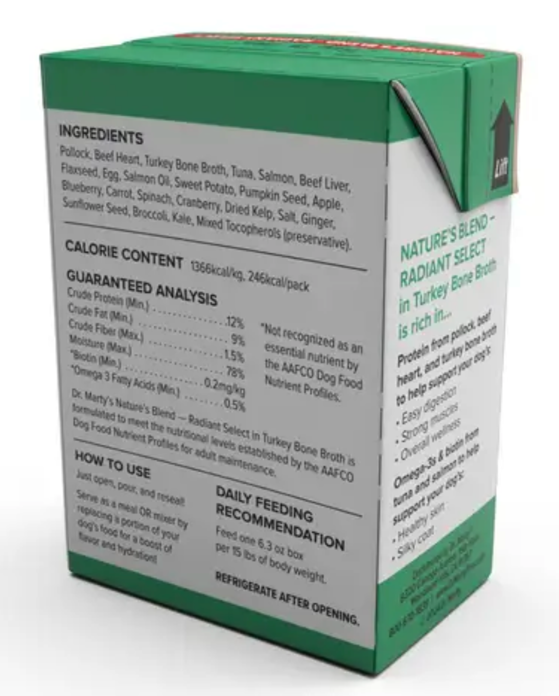 Dr. Marty Nature&#39;s Blend Radiant Select in Turkey Bone Broth Dog Food