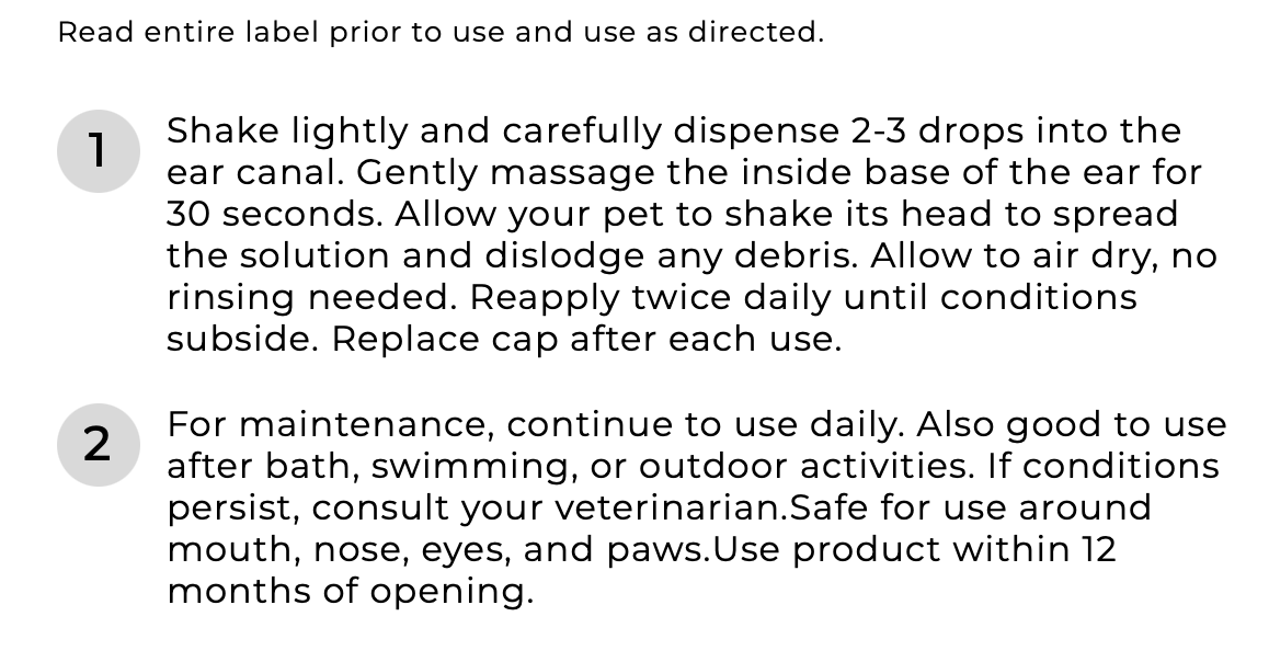 Wondercide Rescue Ear Drops for Dogs & Cats