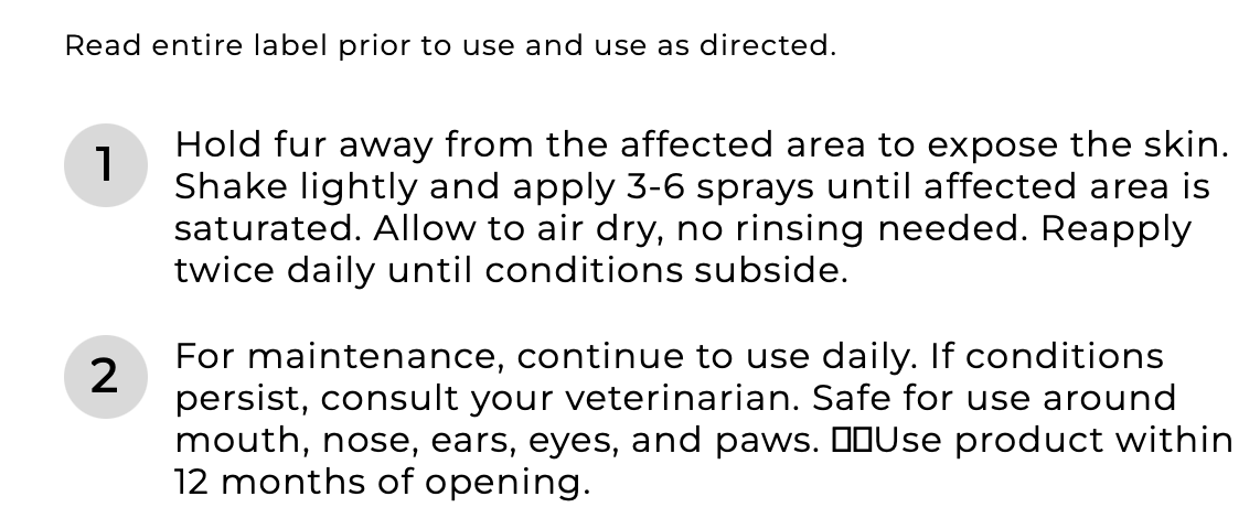 Wondercide Rescue Skin Spray for Dogs & Cats
