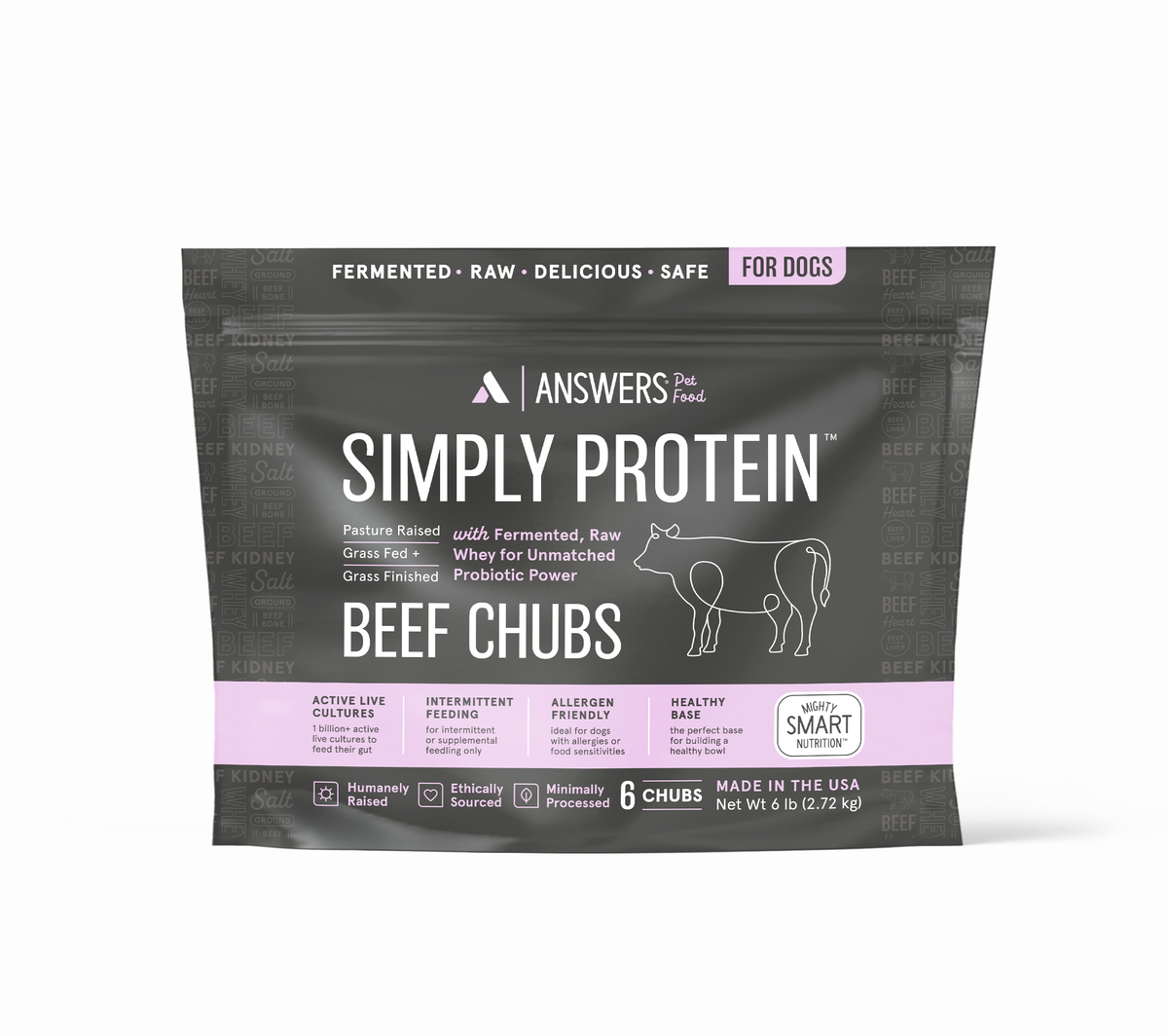 Answers Simply Protein Beef Frozen Raw Dog Food