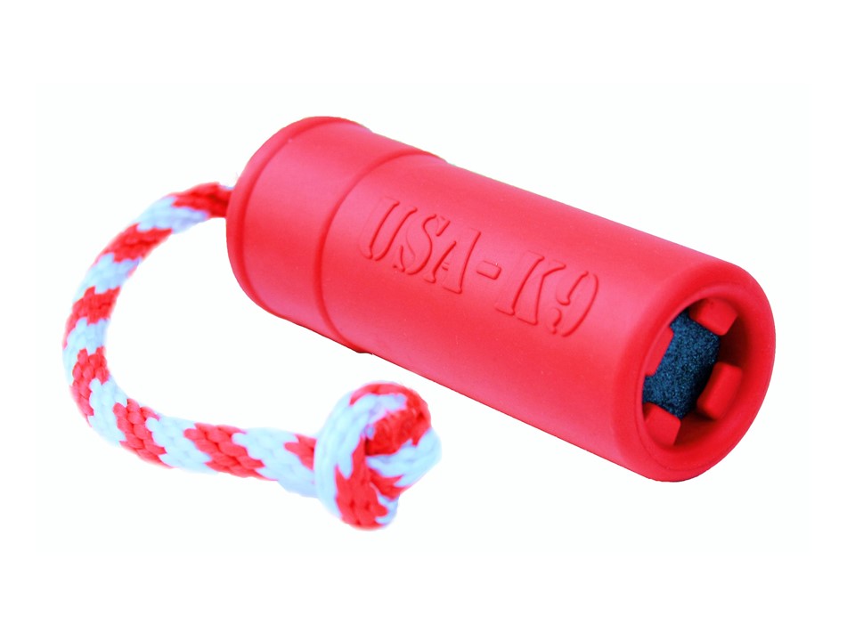 SodaPup USA-K9 Firecracker Durable Floating Training Dummy Rubber Dog Toy