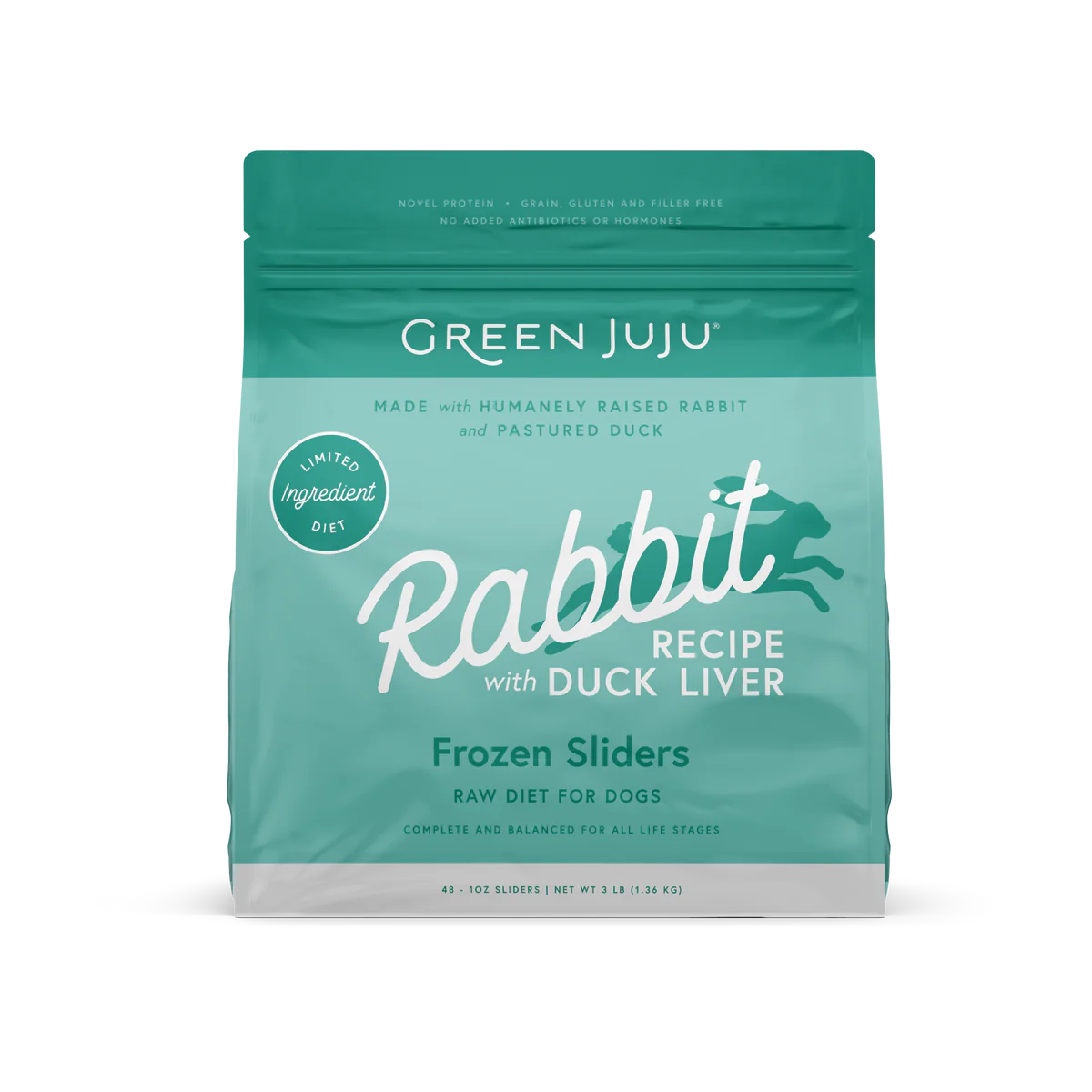 Green Juju Rabbit Recipe with Duck Liver Frozen Raw Dog Food