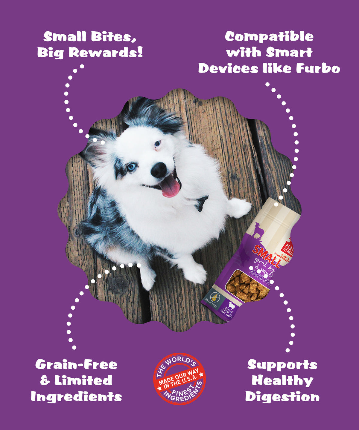 Plato Pet Treats Small Bites Lamb for Dogs