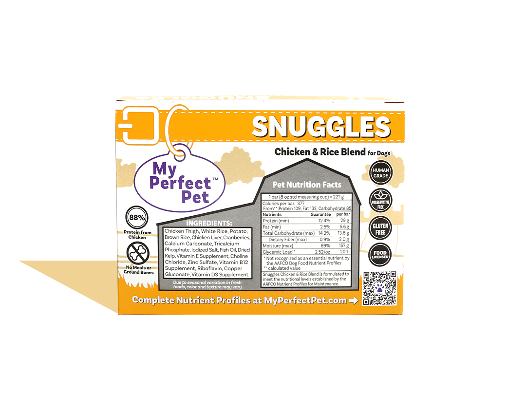My Perfect Pet Gently Cooked Snuggles Chicken &amp; Rice Frozen Dog Food