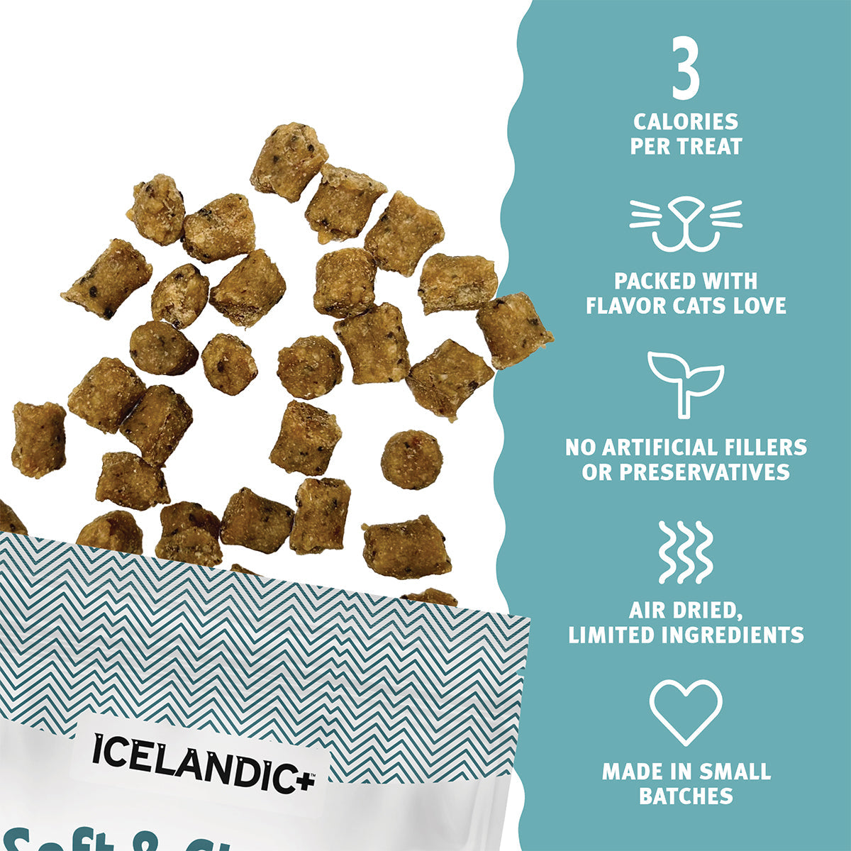 Icelandic+ Soft & Chewy Bites Trout, Raspberry & Kelp Cat Treats