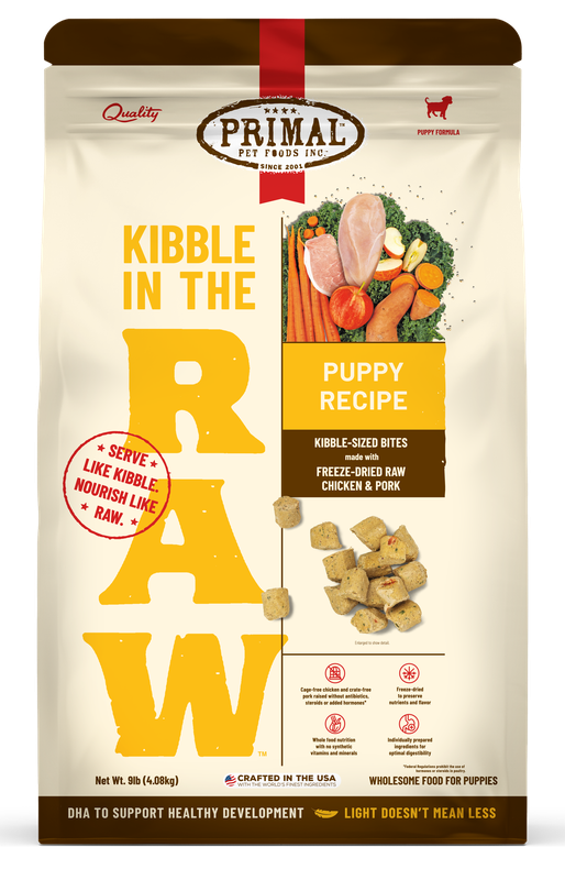 Primal Kibble in the Raw Puppy Freeze-Dried Raw Chicken &amp; Pork Dog Food