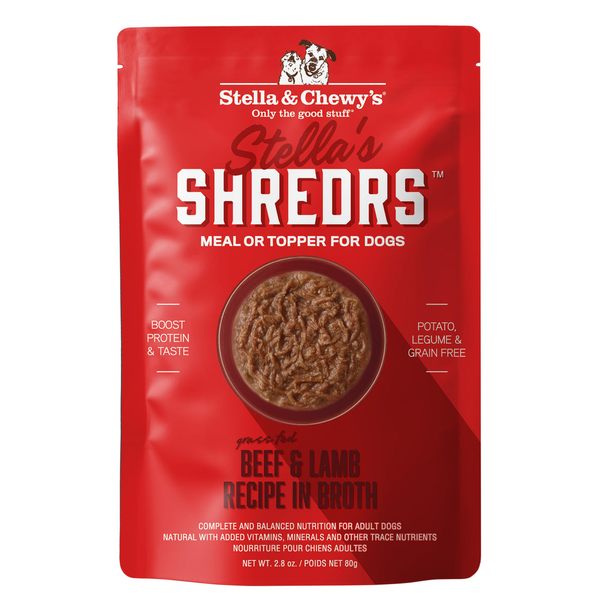Stella &amp; Chewy&#39;s Stella&#39;s Shredrs Beef &amp; Lamb Pouch Dog Food