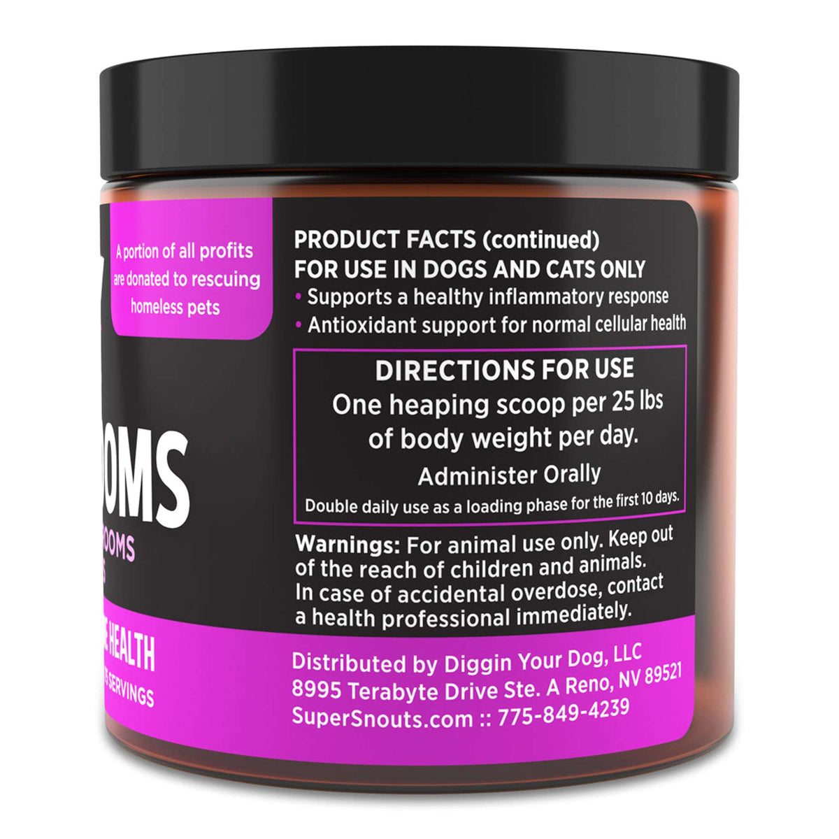 Super Snouts Super Shrooms Supplement for Dogs &amp; Cats