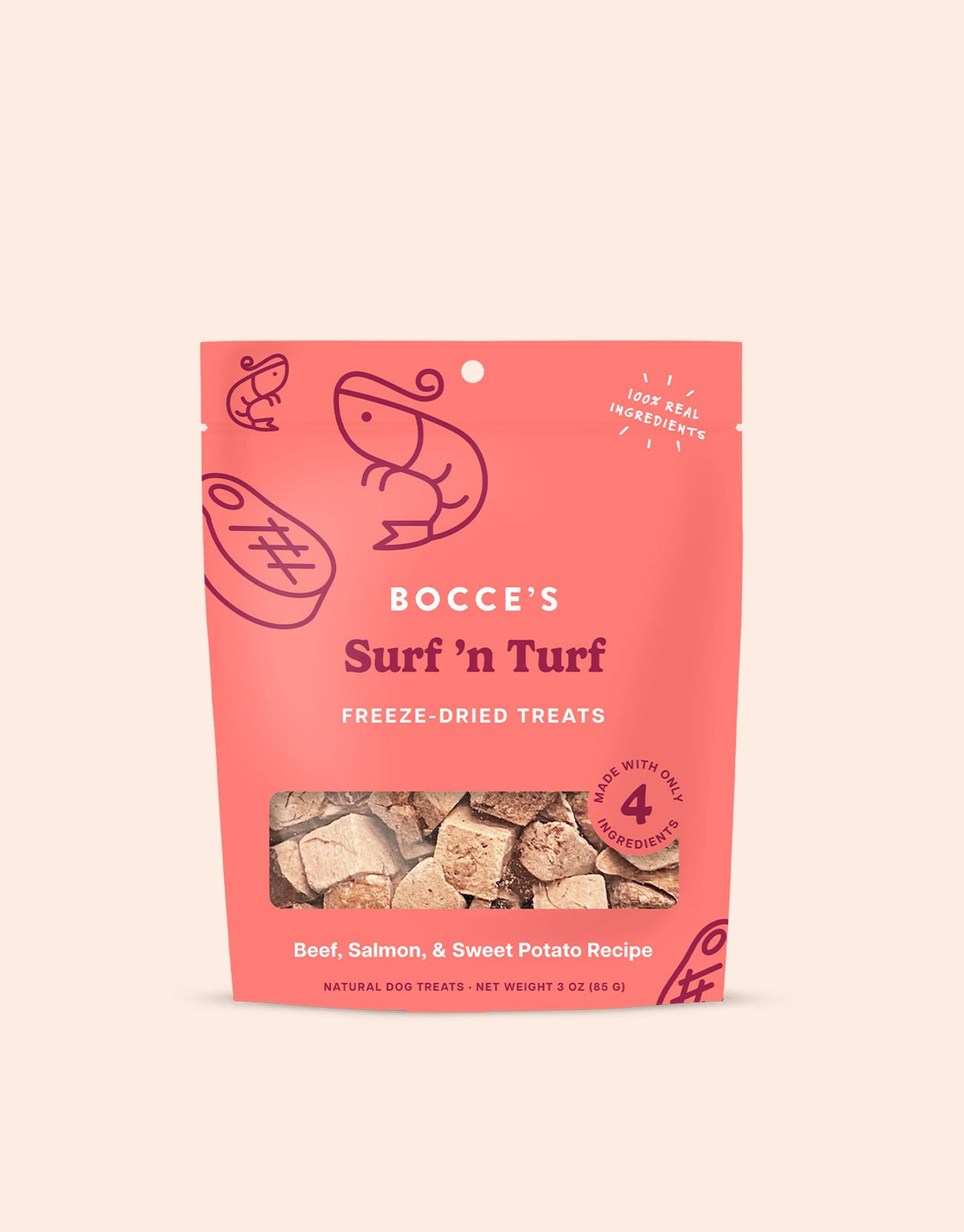 Bocce&#39;s Bakery Surf n&#39; Turf Freeze-Dried Dog Treats
