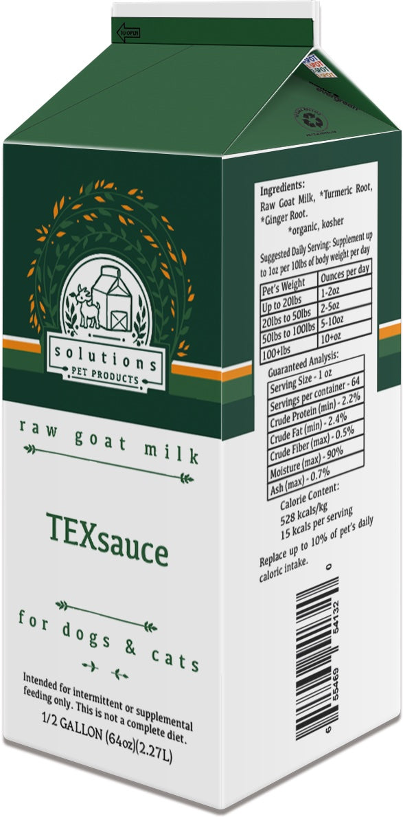 Solutions Pet Products TexSauce Frozen Raw Goat Milk for Dogs and Cats