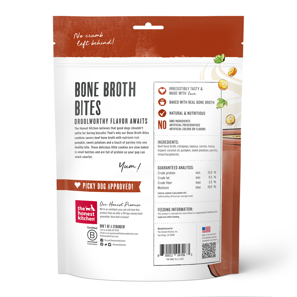 The Honest Kitchen Bone Broth Bites Beef &amp; Sweet Potato Dog Treats