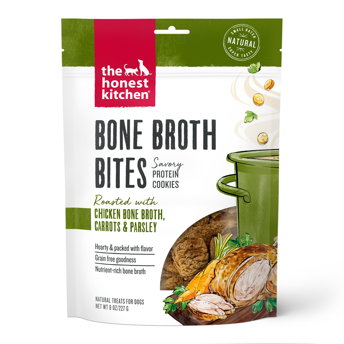 The Honest Kitchen Bone Broth Bites Chicken with Carrots Dog Treats