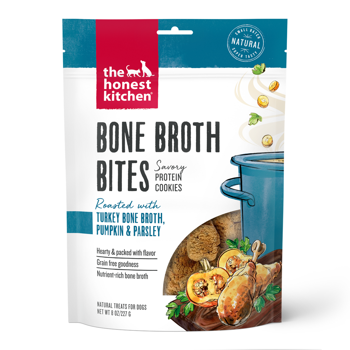 The Honest Kitchen Bone Broth Bites Turkey with Pumpkin Dog Treats