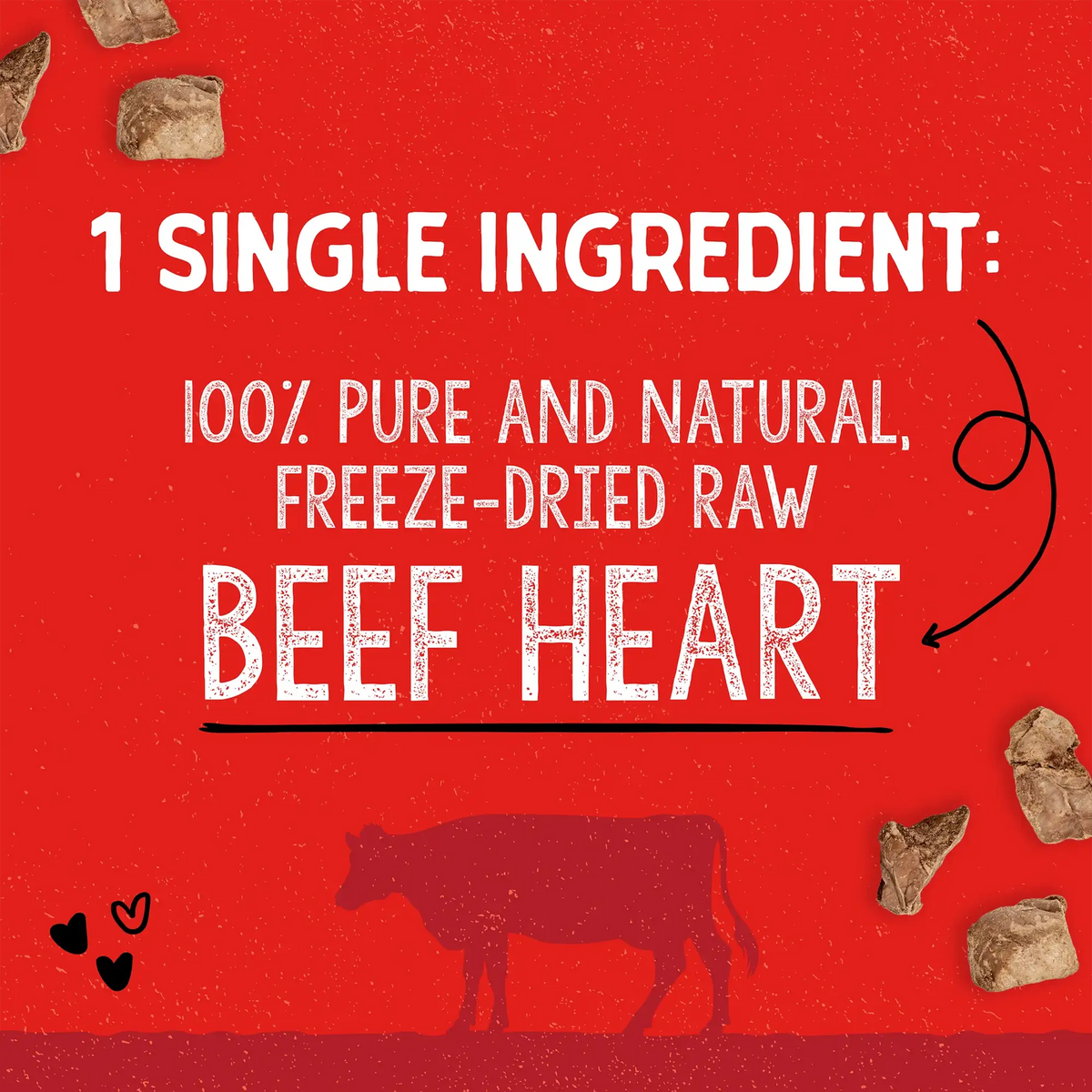 Stella &amp; Chewy&#39;s Freeze-Dried Raw Single Ingredient Beef Heart Dog Treats