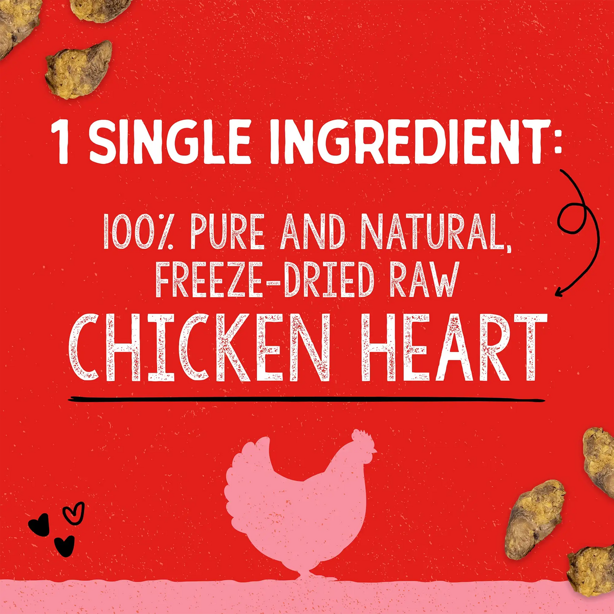 Stella &amp; Chewy&#39;s Freeze-Dried Raw Single Ingredient Treats Chicken Heart Dog Treats