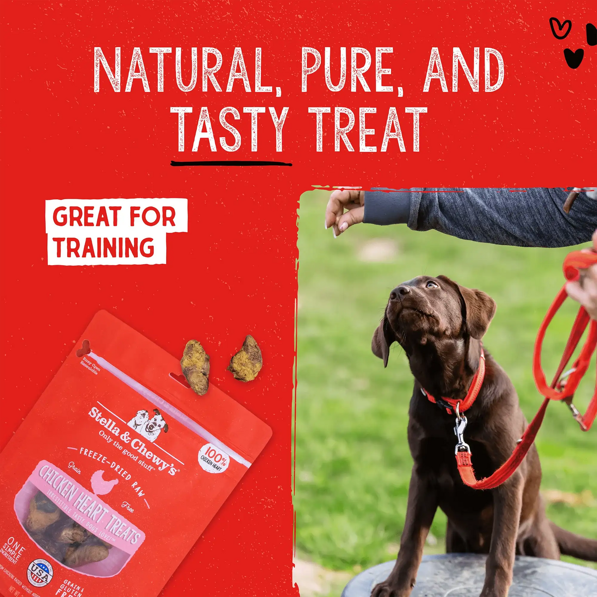 Stella &amp; Chewy&#39;s Freeze-Dried Raw Single Ingredient Treats Chicken Heart Dog Treats