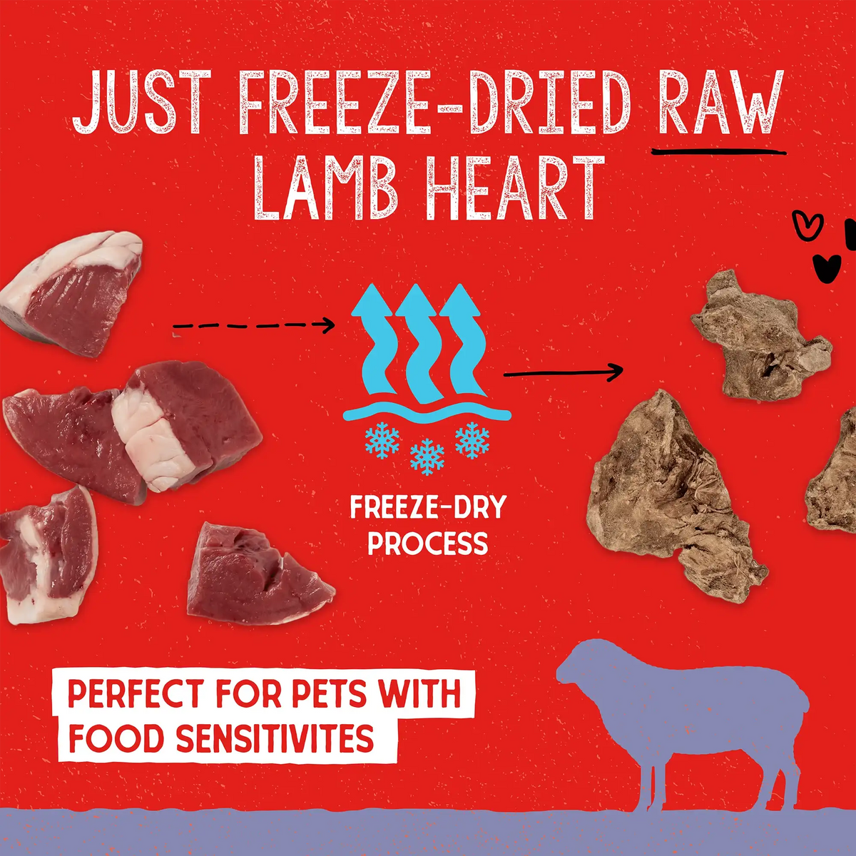 Stella &amp; Chewy&#39;s Freeze-Dried Raw Single Ingredient Lamb Heart Dog Treats