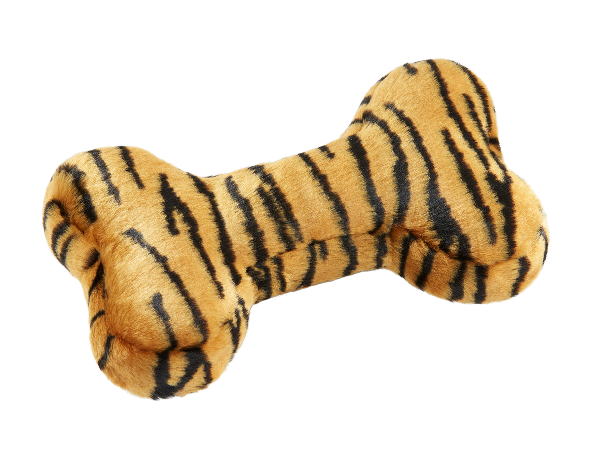 Fluff &amp; Tuff Tiger Bone Dog Toy
