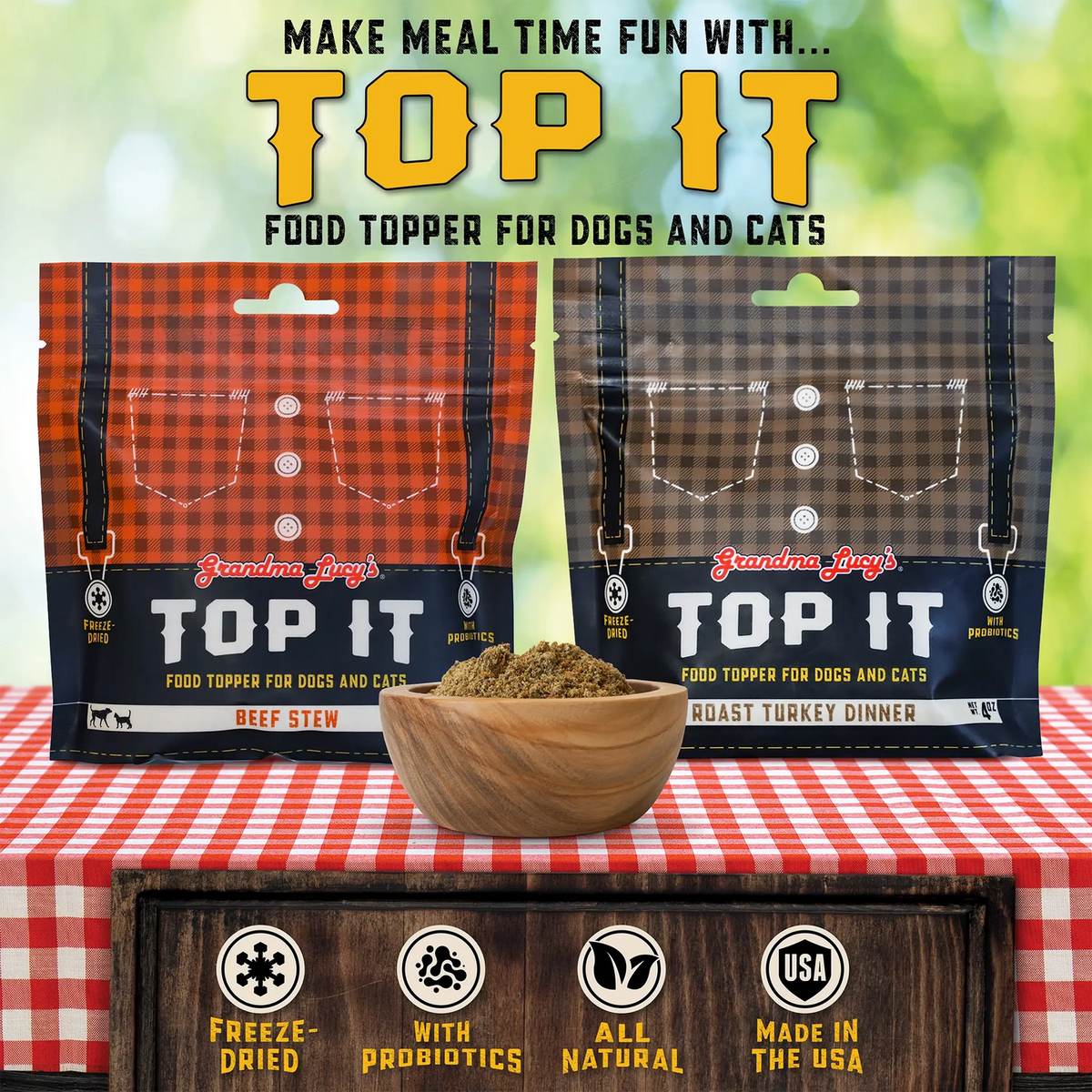 Grandma Lucy's Freeze-Dried Top It Beef Stew Food Topper for Dogs & Cats