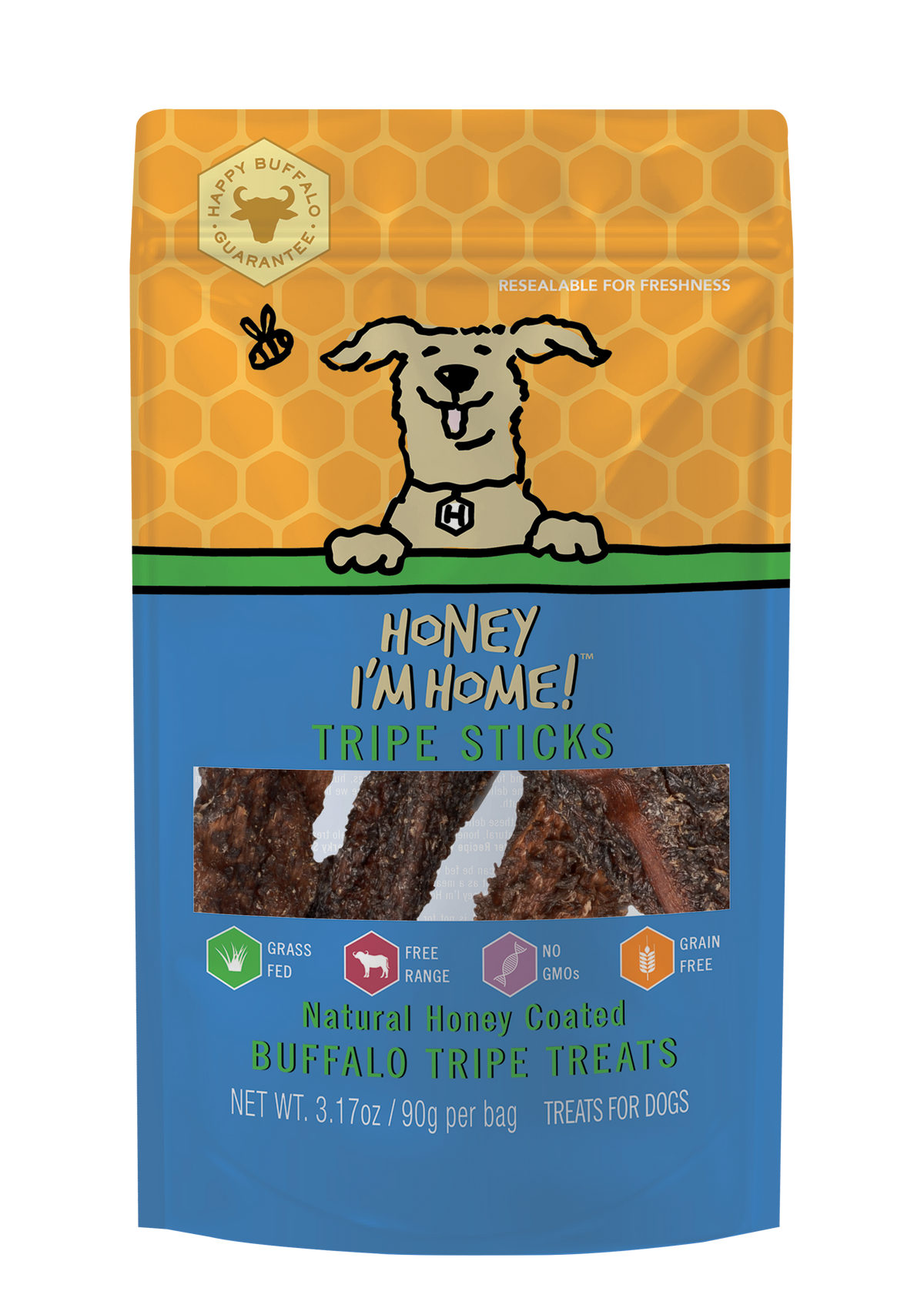 Honey I&#39;m Home! Water Buffalo Tripe Sticks Dog Treats