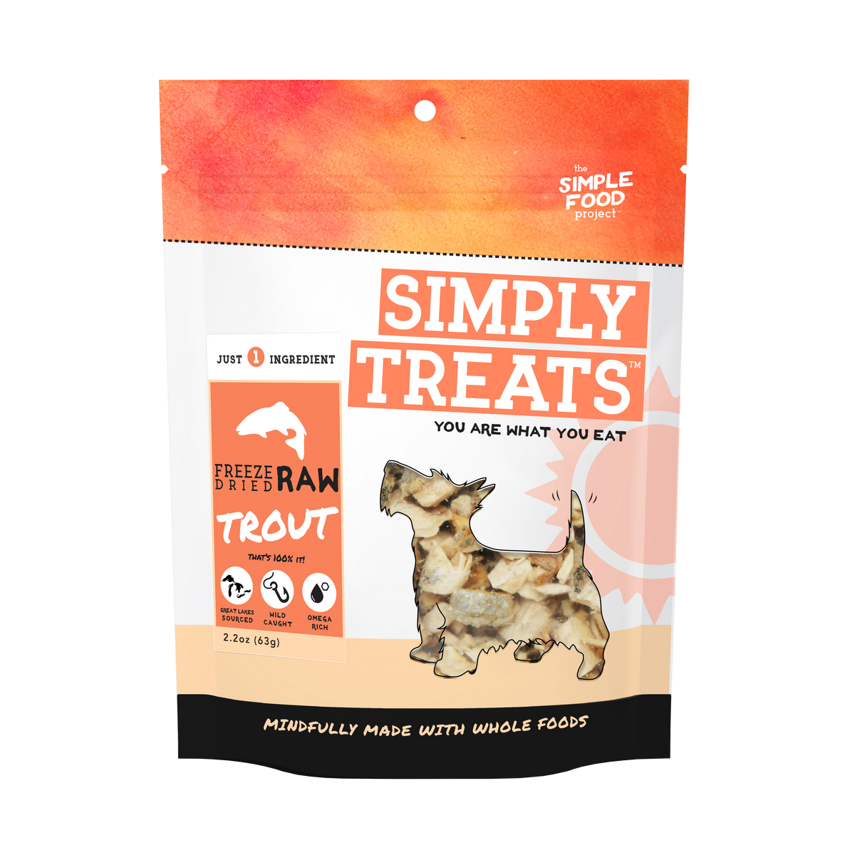 The Simple Food Project Simply Treats Freeze-Dried Raw Trout for Dogs
