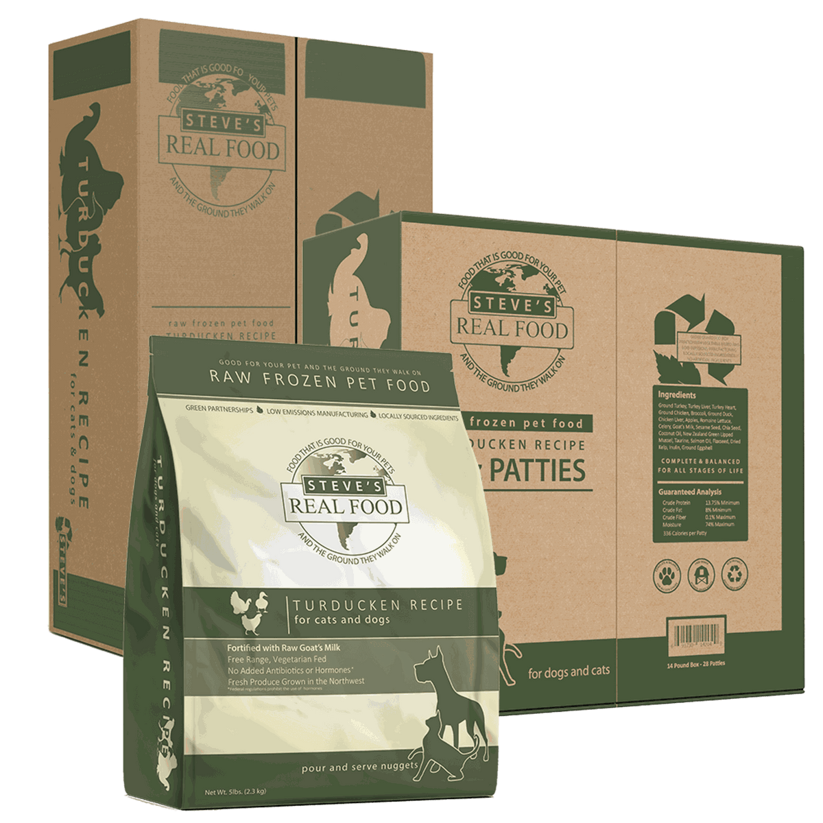 Steve&#39;s Real Food Frozen Turkducken Raw Dog &amp; Cat Food