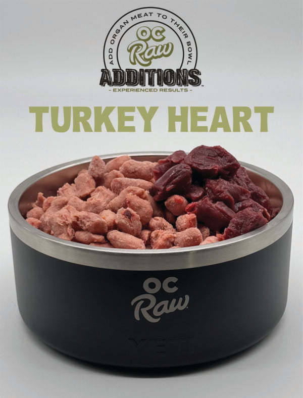 OC Raw Additions Frozen Raw Turkey Hearts for Dogs