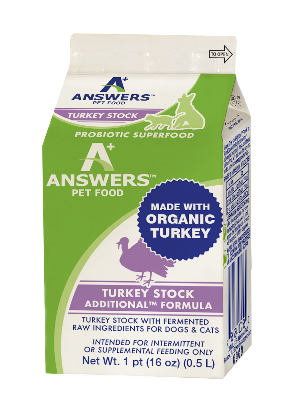 Answers Power Fermented Pours Frozen Turkey Stock for Dogs &amp; Cats