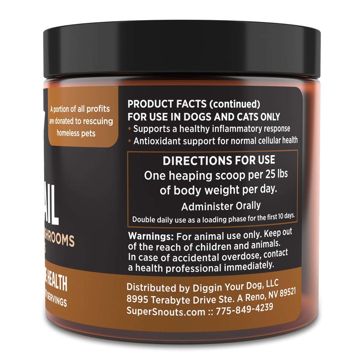 Super Snouts Turkey Tail Mushroom Supplement for Dogs and Cats