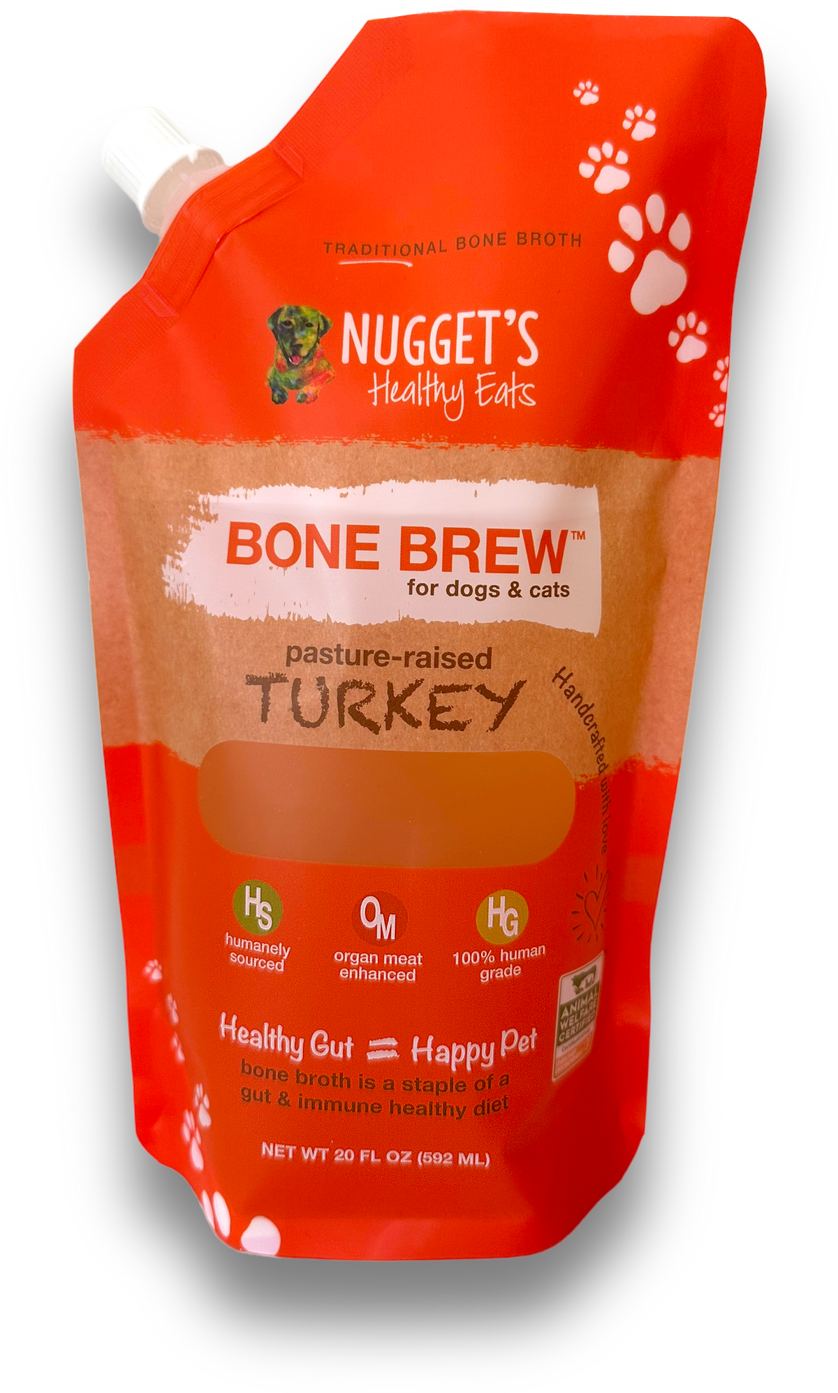 Nugget&#39;s Healthy Eats Dog &amp; Cat Frozen Bone Brew Turkey Broth