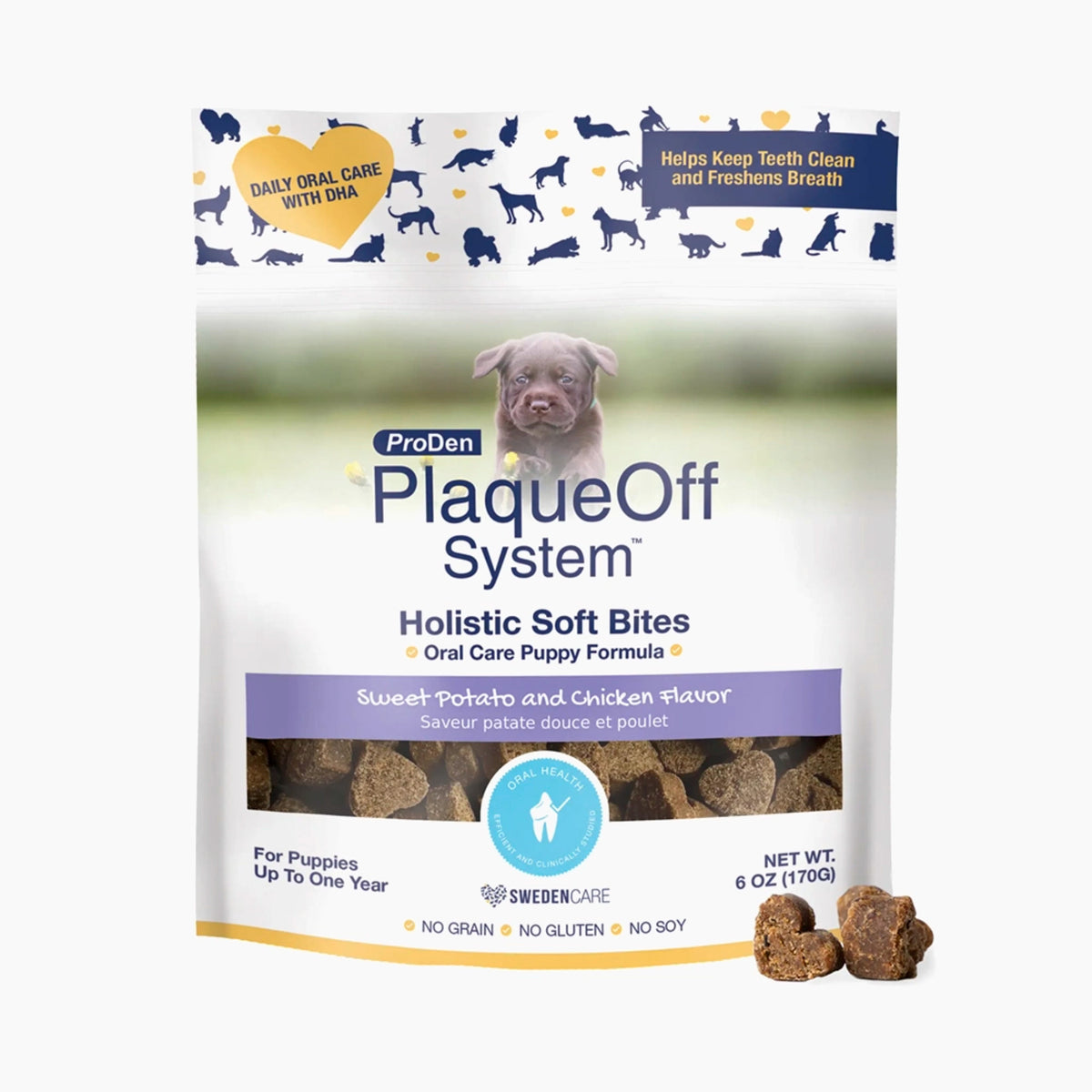 ProDen PlaqueOff Holistic Soft Bites Oral Care Puppy Sweet Potato & Chicken Dog Treats