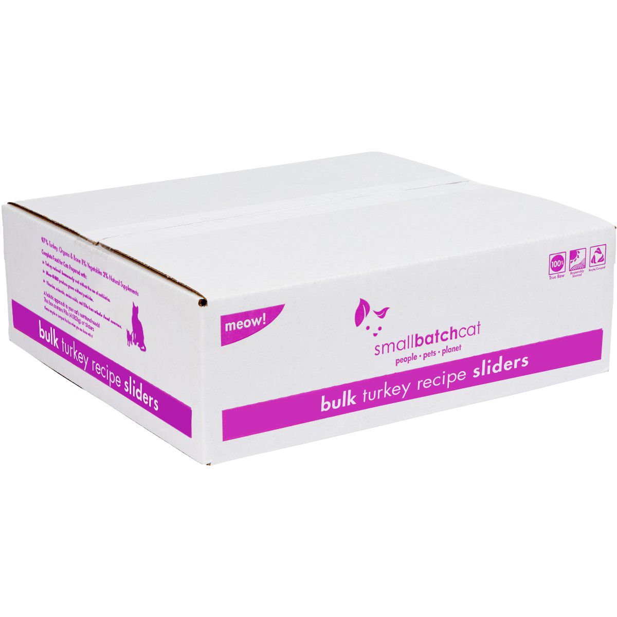 Small Batch Turkey Sliders Frozen Raw Cat Food
