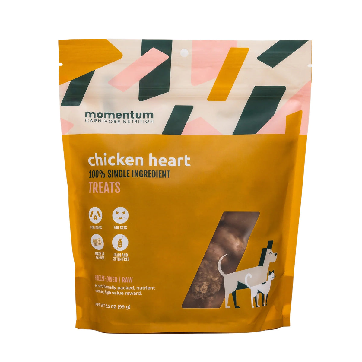 Momentum Carnivore Nutrition Freeze-Dried Raw Chicken Heart Dog Treats
