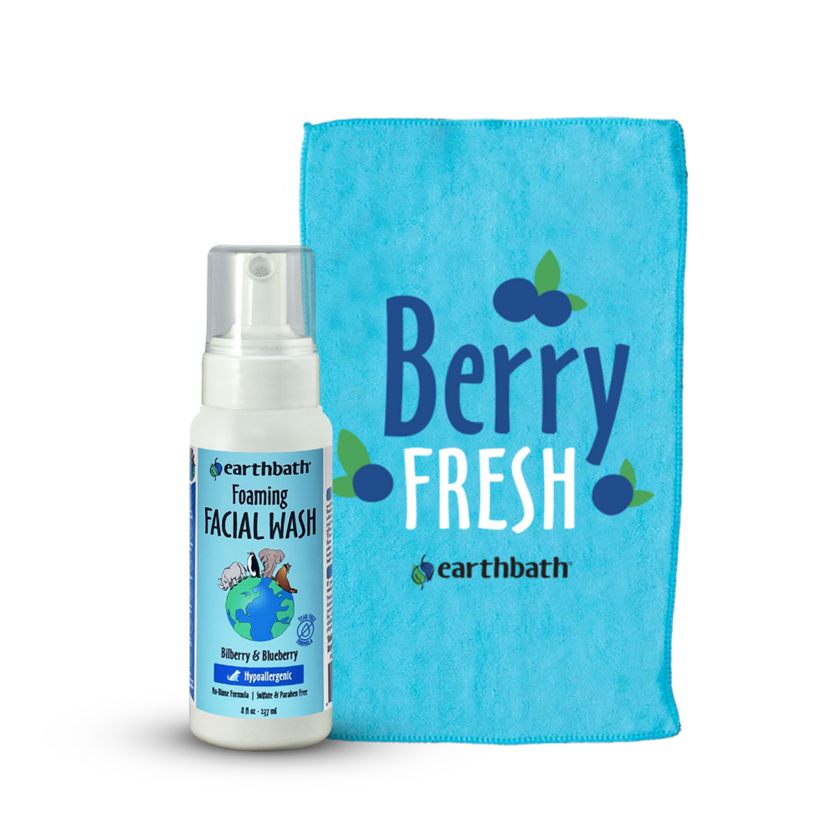 Earthbath Dog Hypoallergenic Foaming Facial Wash Bilberry & Blueberry