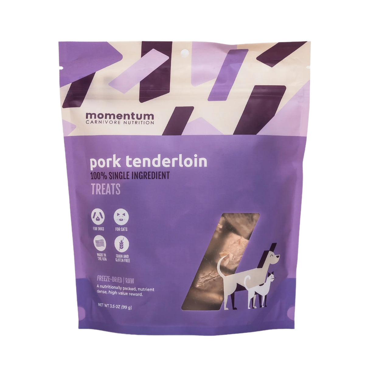 Momentum Carnivore Nutrition Freeze-Dried Raw Pork Tenderloin Dog Treats