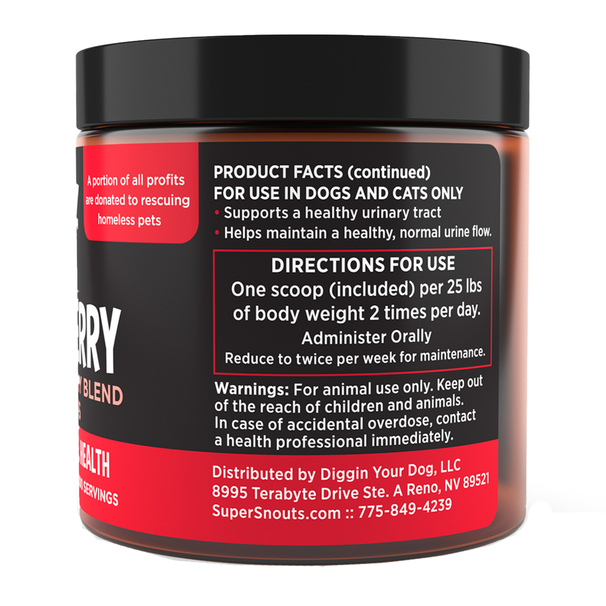 Super Snouts Urinary Berry Supplement for Dogs and Cats