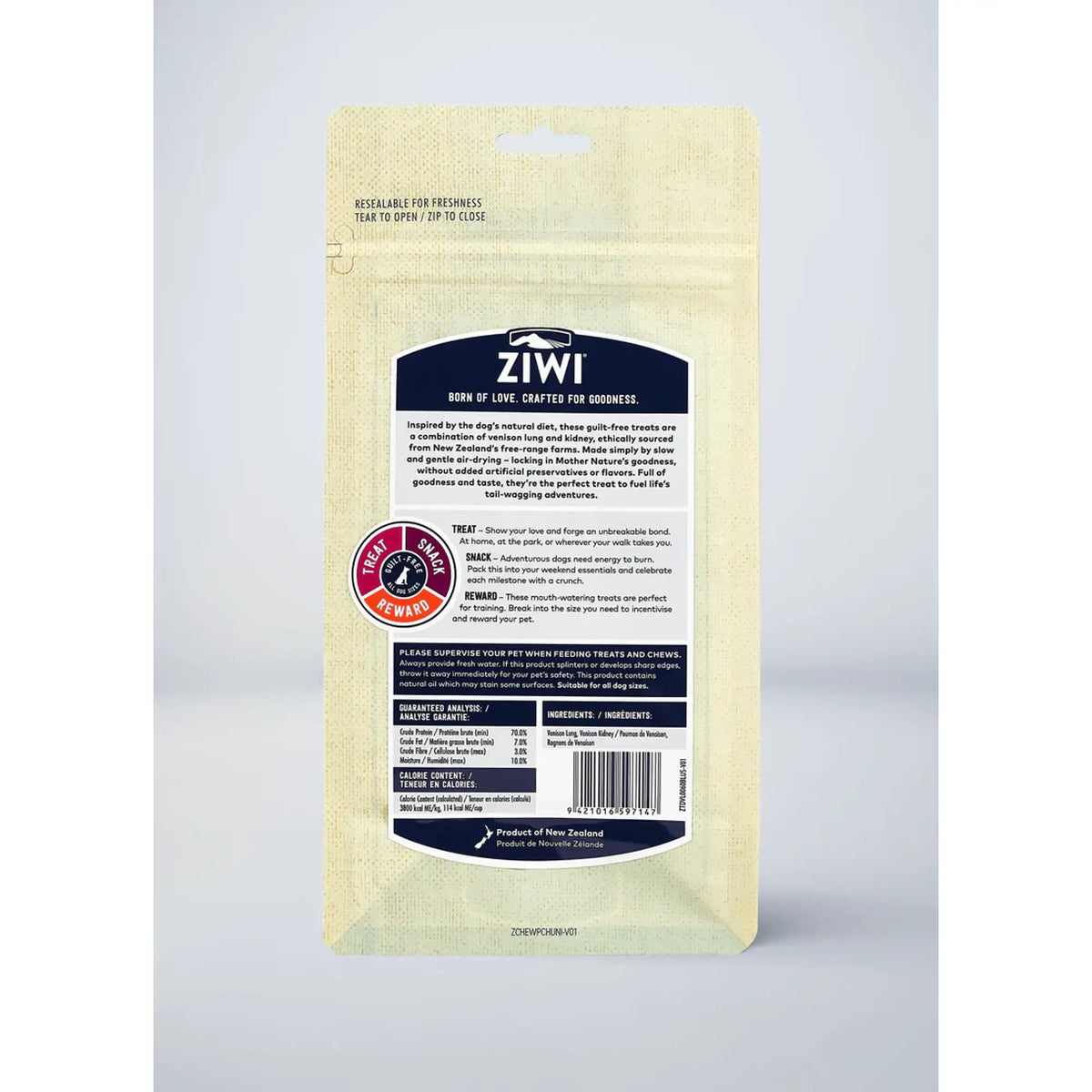 Ziwi Peak Air Dried Venison Lung &amp; Kidney Dog Treats