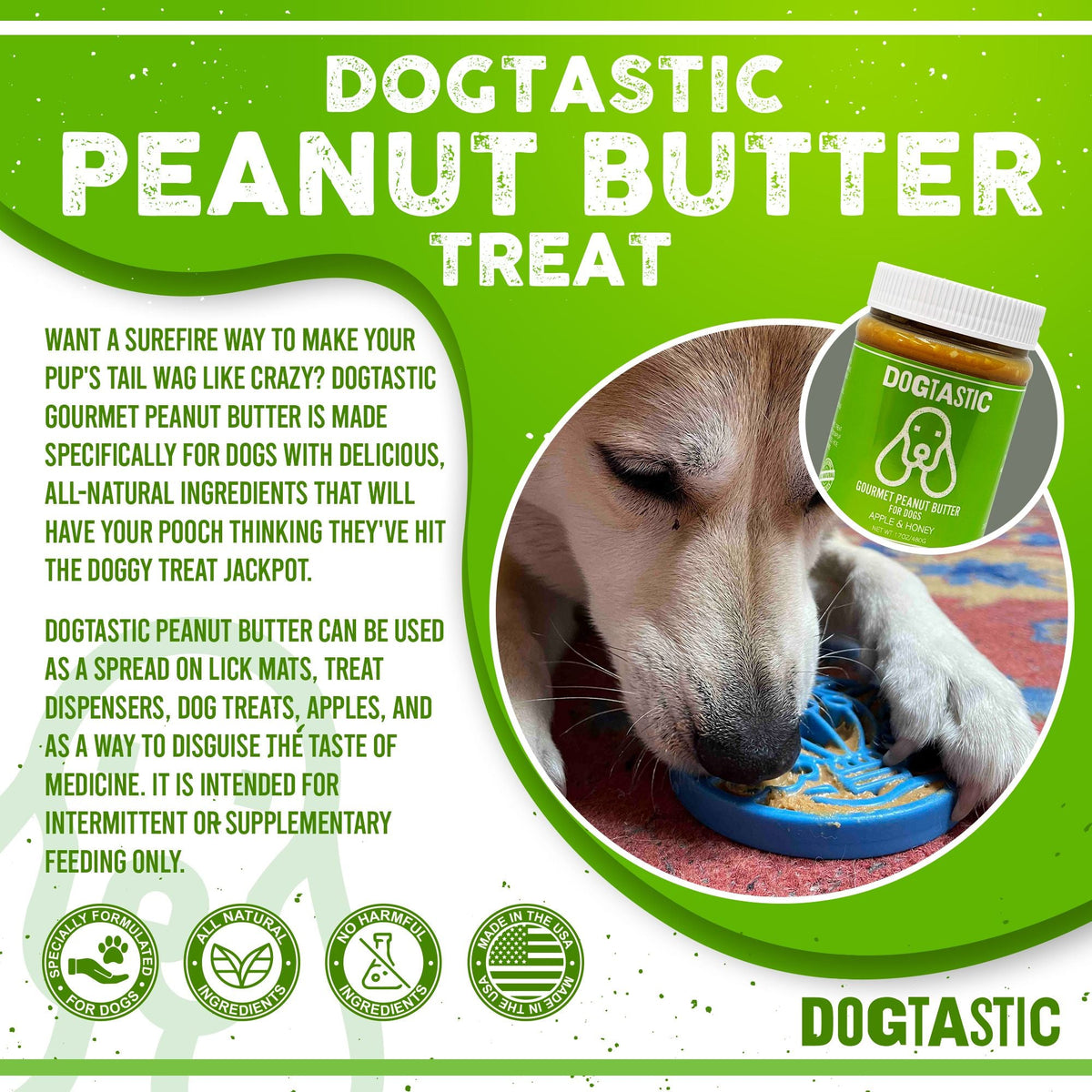 SodaPup Dogtastic Gourmet Peanut Butter for Dogs - Honey Flavor