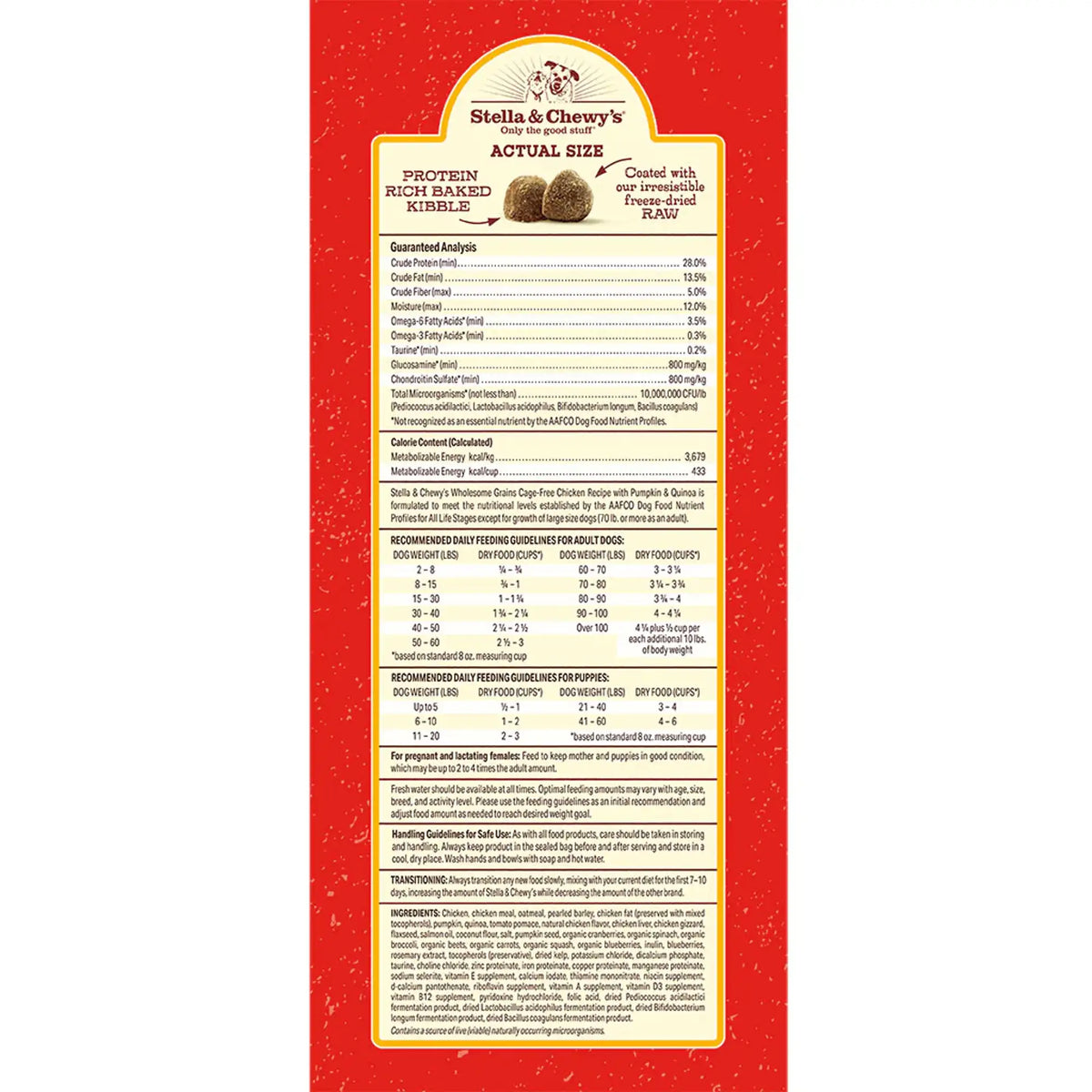 Stella &amp; Chewy&#39;s Kibble Raw Coated Wholesome Grains Chicken Dog Food