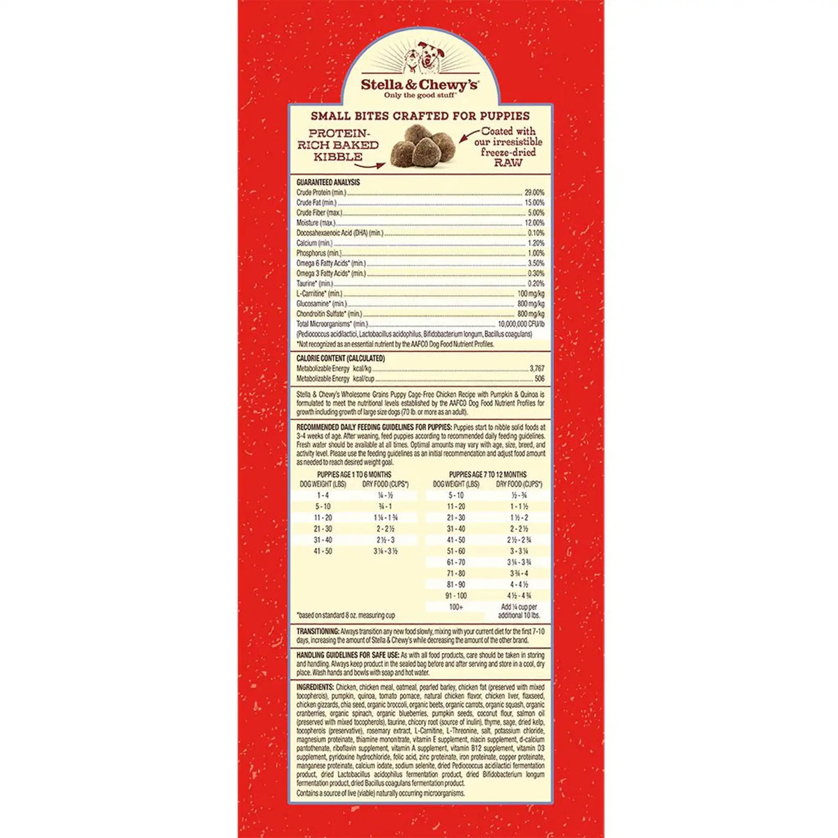 Stella &amp; Chewy&#39;s Raw Coated Kibble Wholesome Grains Puppy Chicken Dog Food