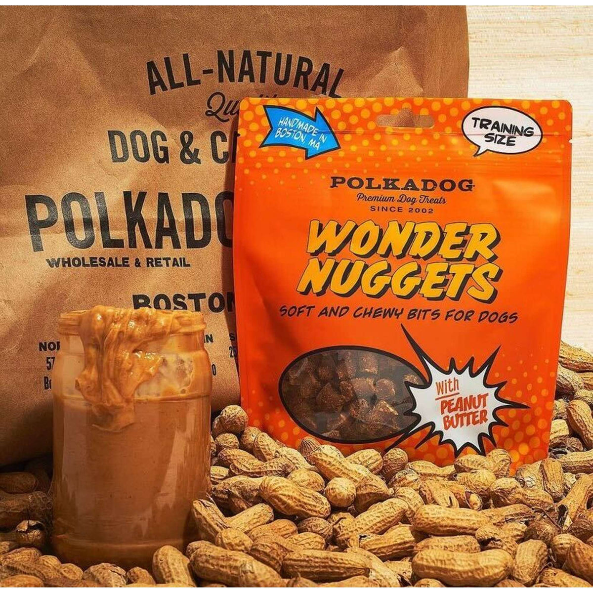 Polkadog Bakery Soft &amp; Chewy Wonder Nuggets Peanut Butter Dog Treats