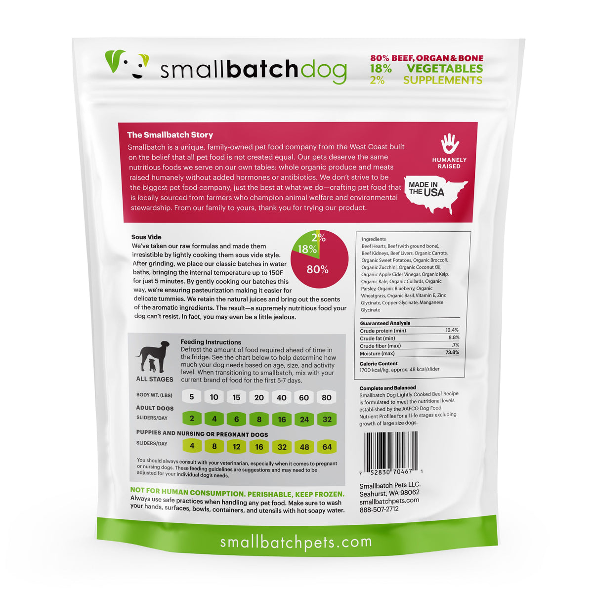 Small Batch Lightly Cooked Beef Sliders Frozen Dog Food