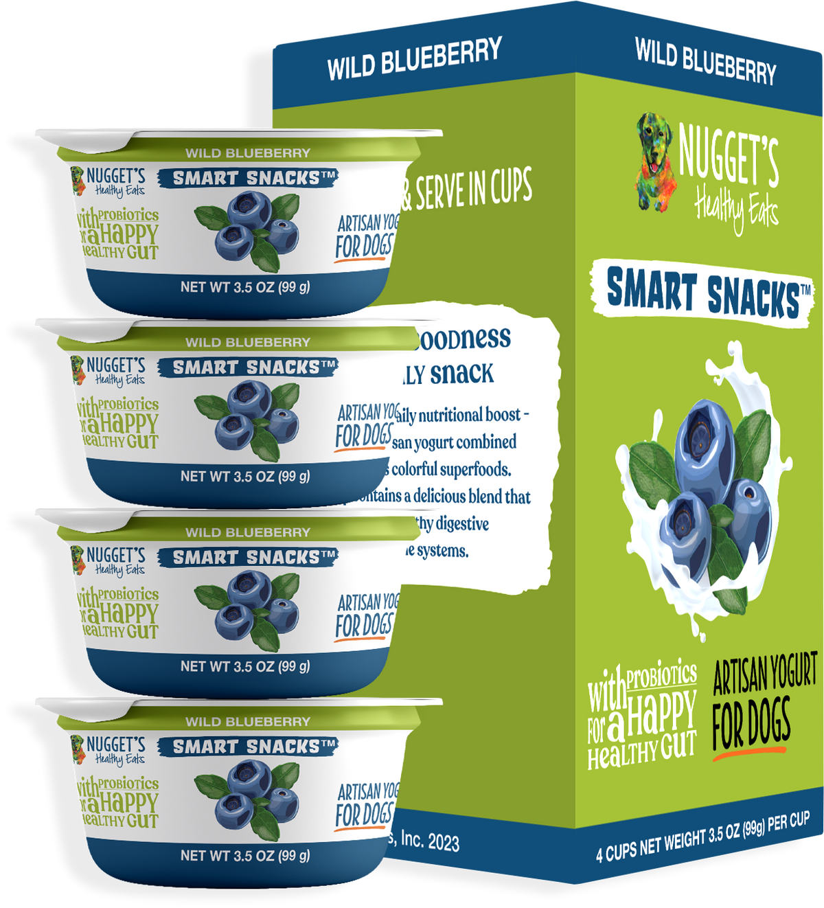 Nugget&#39;s Healthy Smart Snacks Wild Blueberry Frozen Yogurt for Dogs